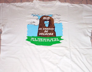 Camiseta contra el embalse de Velacha