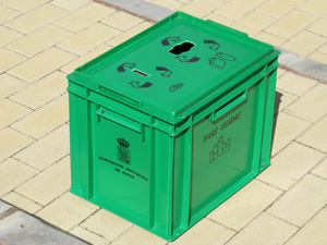 Contenedor de reciclaje de pilas en Almarail