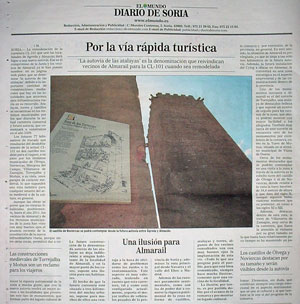 Almarail nuevamente en la contraportada de El Mundo - Diario de Soria