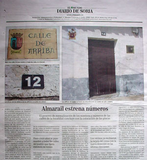 Almarail en la contraportada de El Mundo - Diario de Soria