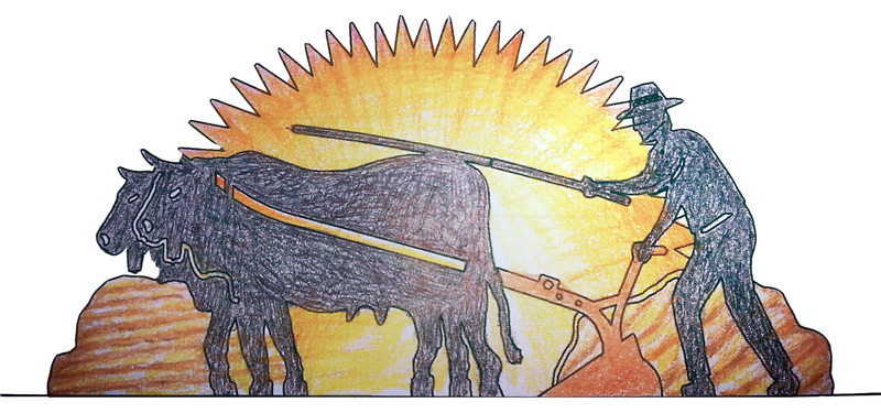 Boceto del Monumento al agricultor en Almarail