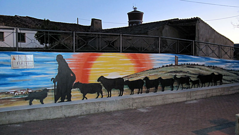 Escultura de homenaje a la trashumancia en Almarail