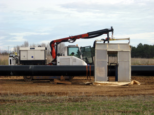 Soldadura de la tuber�a del gasoducto Yela - El Villar de Arnedo en Almarail
