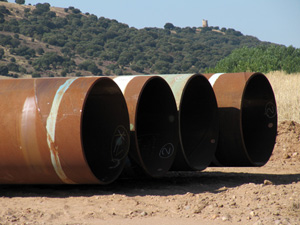 Obras del gasoducto Yela - El Villar de Arnedo en Almarail