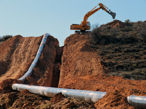 Obras del gasoducto Yela - El Villar de Arnedo en Almarail