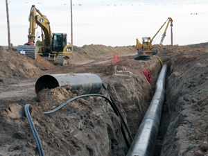 Obras del gasoducto Yela - El Villar de Arnedo en Almarail