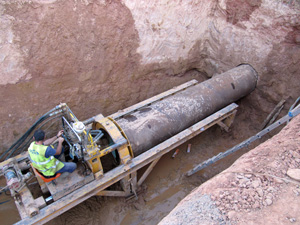 Obras del gasoducto Yela - El Villar de Arnedo en Almarail