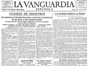 Peri�dico La Vanguardia del 13 de mayo de 1950