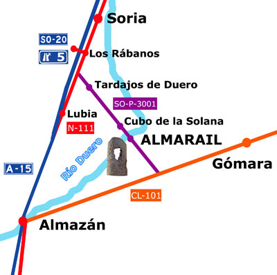 Mapa de situaci�n de Almarail en la Provincia de Soria