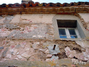 Detalle de la fachada norte antes de las obras