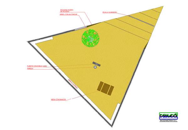 Plano de la plaza de la fuente